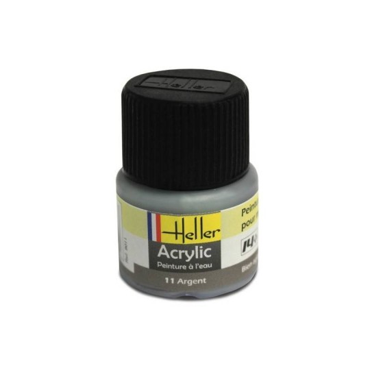 HELLER 09011 ARGENT ACRYLIQUE 12ML A L'UNITÉ - LCDP - Radiocommande.fr