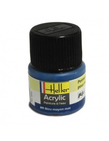 HELLER 09089 BLEU MOYEN MAT ACRYLIQUE 12ML A L'UNITÉ - LCDP - Radiocommande.fr