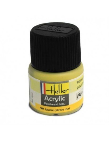 HELLER 09099 JAUNE CITRON MAT ACRYLIQUE 12ML A L'UNITÉ - LCDP - Radiocommande.fr