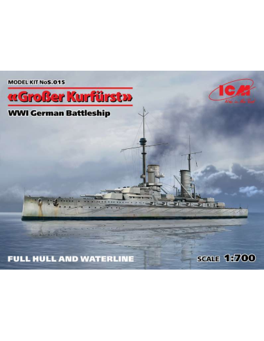 Groβer Kurfürst (full hull & waterline), WWI German Battleship - LCDP - Radiocommande.fr