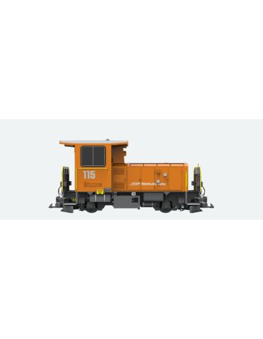 Modéslime férroviaire, locomotive Pullman IIm, RhB Locomotive diesel Schöma Tm 2/2 courte, 114 RhB, orange, Epoque VI