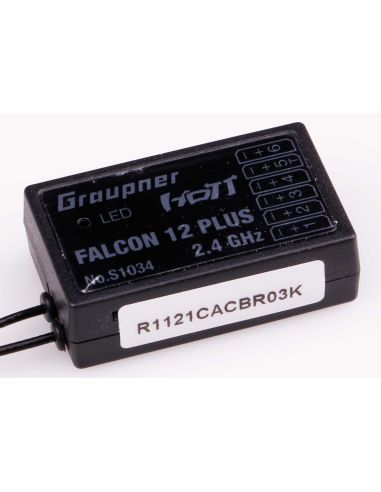 Recepteur radio GRAUPNER FALCON 12 PLUS HOTT Gyroscope 3 axes + vario + diversité d'antenne