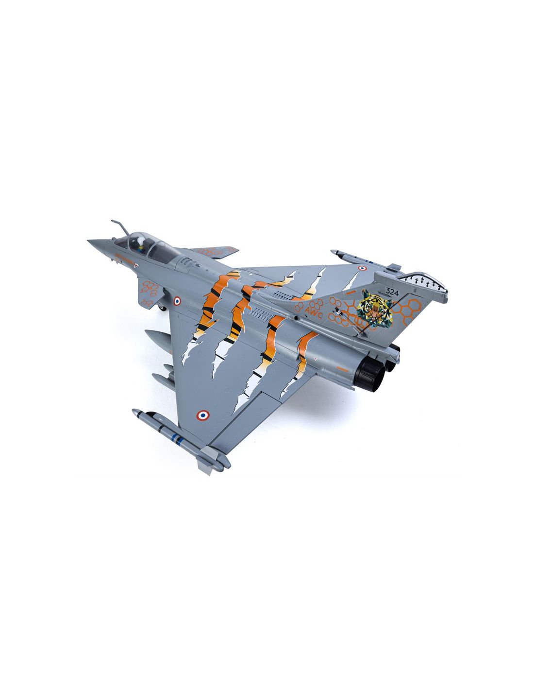 Avion rc Jet 64mm EDF Dassault Rafale PNP kit (Grey/Tiger) w/ refle...
