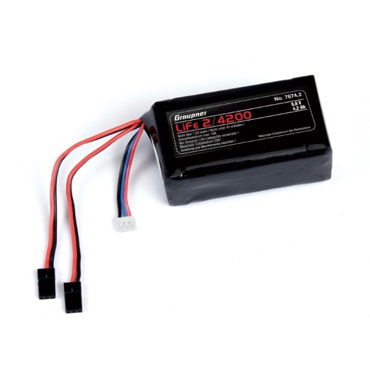 Accu LIFE Graupner 6.6 v en 4.2 ampéres
