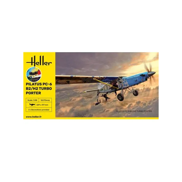 Kit De Modelo A Escala 1:48 Pilatus PC-6 Turbo Porter - Heller - Para Coleccionistas A Partir De 14 Años (no Es Juguete)