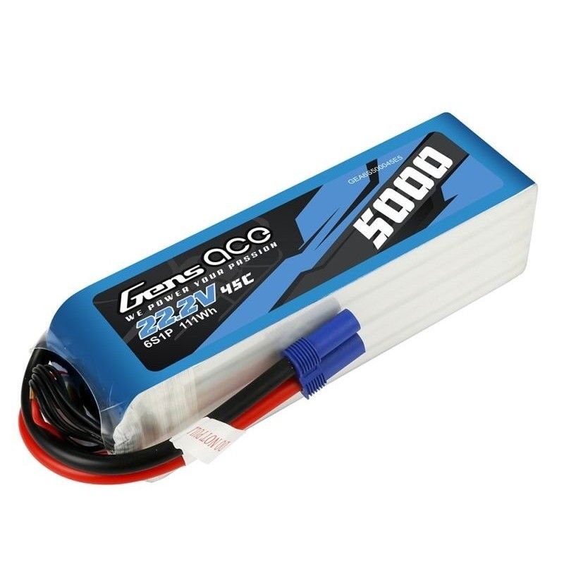 Batterie Gens ace lipo 6S 22.2V 5000mAh 45C prise EC5