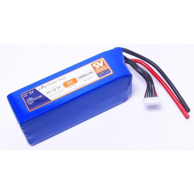 Batterie Hyperion G5 SV lipo 6S 22.2V 5000mAh 50C prise xt90