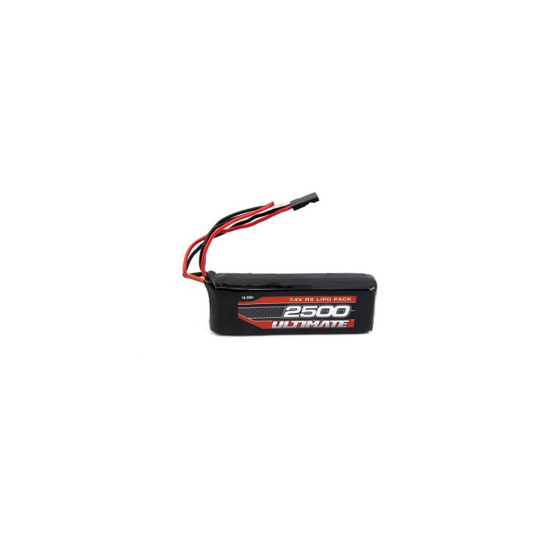 Accu UR Lipo 2S RX Plat 2500mah JR - UR4451Dimensions : 86x29.5x16.5mm Poids : 90g Connecteur : Futaba Energie : 18.5 Wh