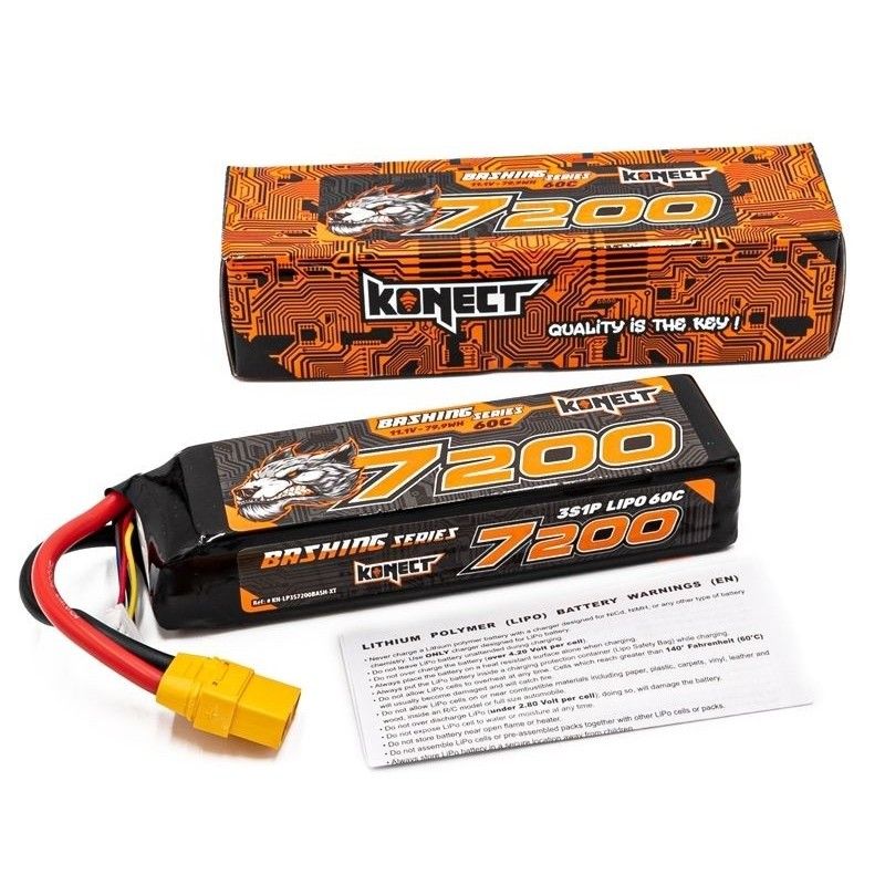 Batterie LiPo 3S 11.1V 7200mah 60C Konect Bash XT90