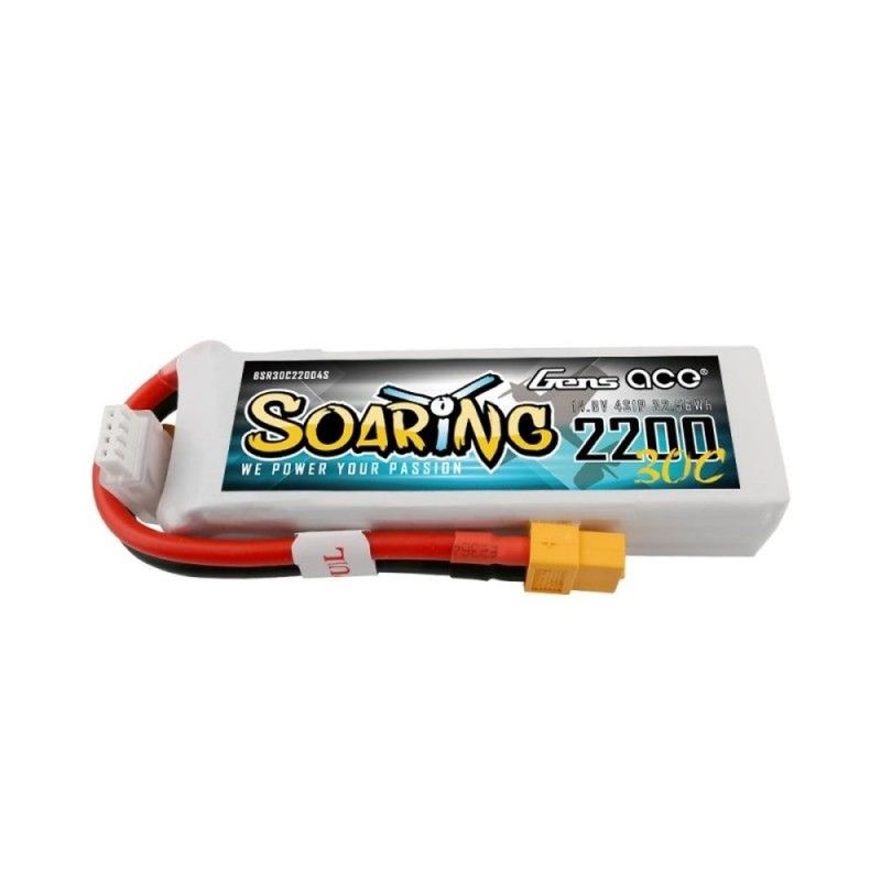 Batterie Gens ace Soaring lipo 4S 14.8V 2200mAh 30C prise XT60