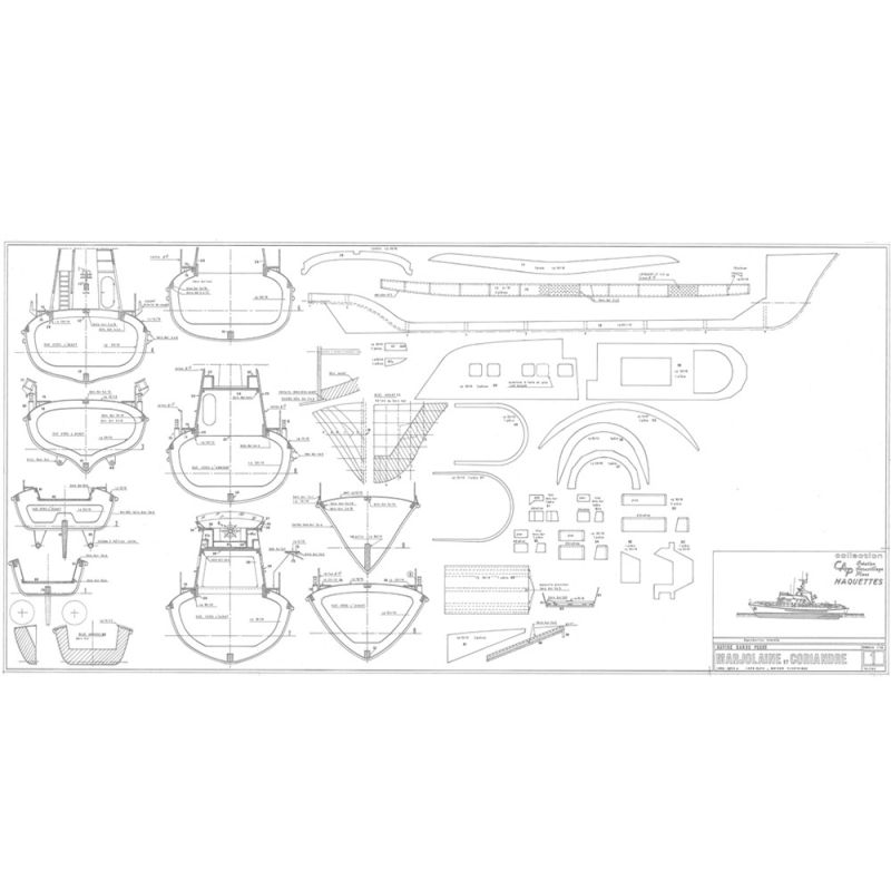 Plan de la Marjolaine, bateau garde-pêche