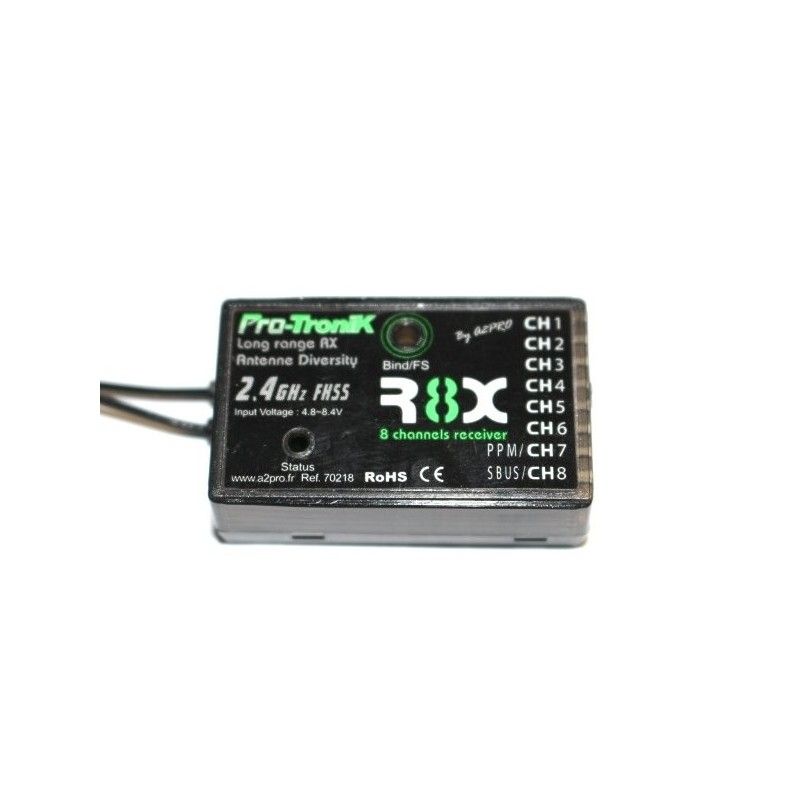 Récepteur R8X - 8 Voies FHSS A2Pro (avec PPM)