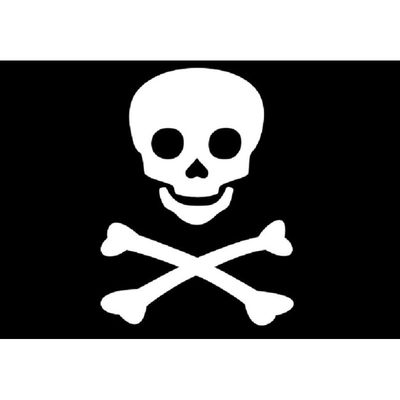 Drapeau Pirate Jolly Roger Pavillon Soie 85 mm