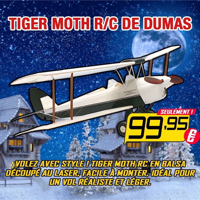 Modélisme avion Tiger Moth R/C de DUMAS