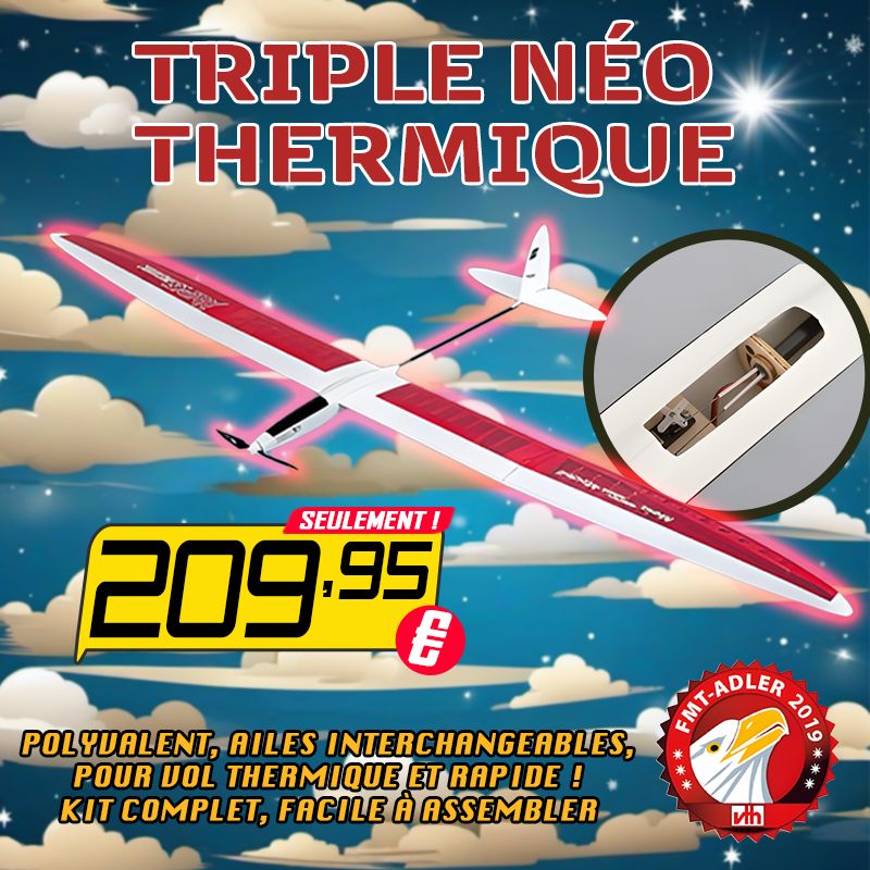 Planeur rc, planeur Triple Néo Thermique