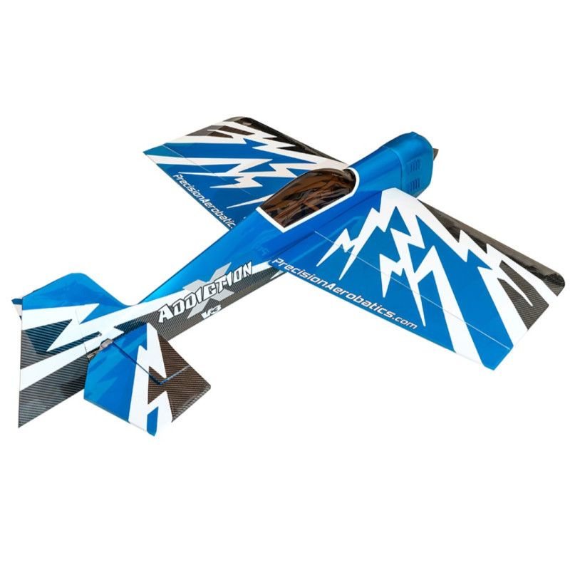 Avion Precision Aerobatics Addiction X (V3) bleu métallique ARF env.1.27m - avec LEDs