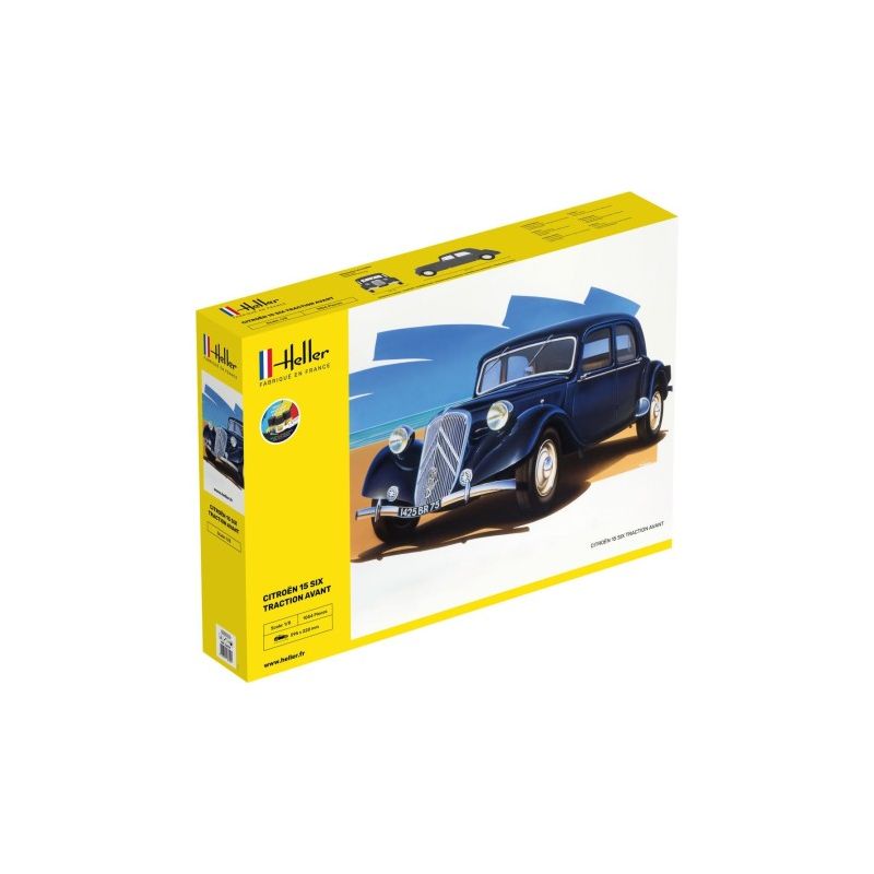 HELLER 56799 MAQUETTE VOITURE STARTER KIT CITROEN 15 SIX TRACTION AVANT 1/8